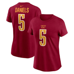 Jayden Daniels Washington Commanders Women's Name & Number T-Shirt - Burgundy T-shirts
