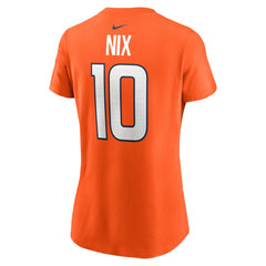 Bo Nix Denver Broncos Women's Name & Number T-Shirt - Orange T-shirts