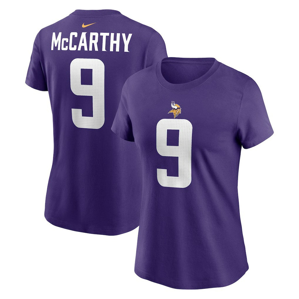 J.J. McCarthy Minnesota Vikings Women's Name & Number T-Shirt - Purple T-shirts