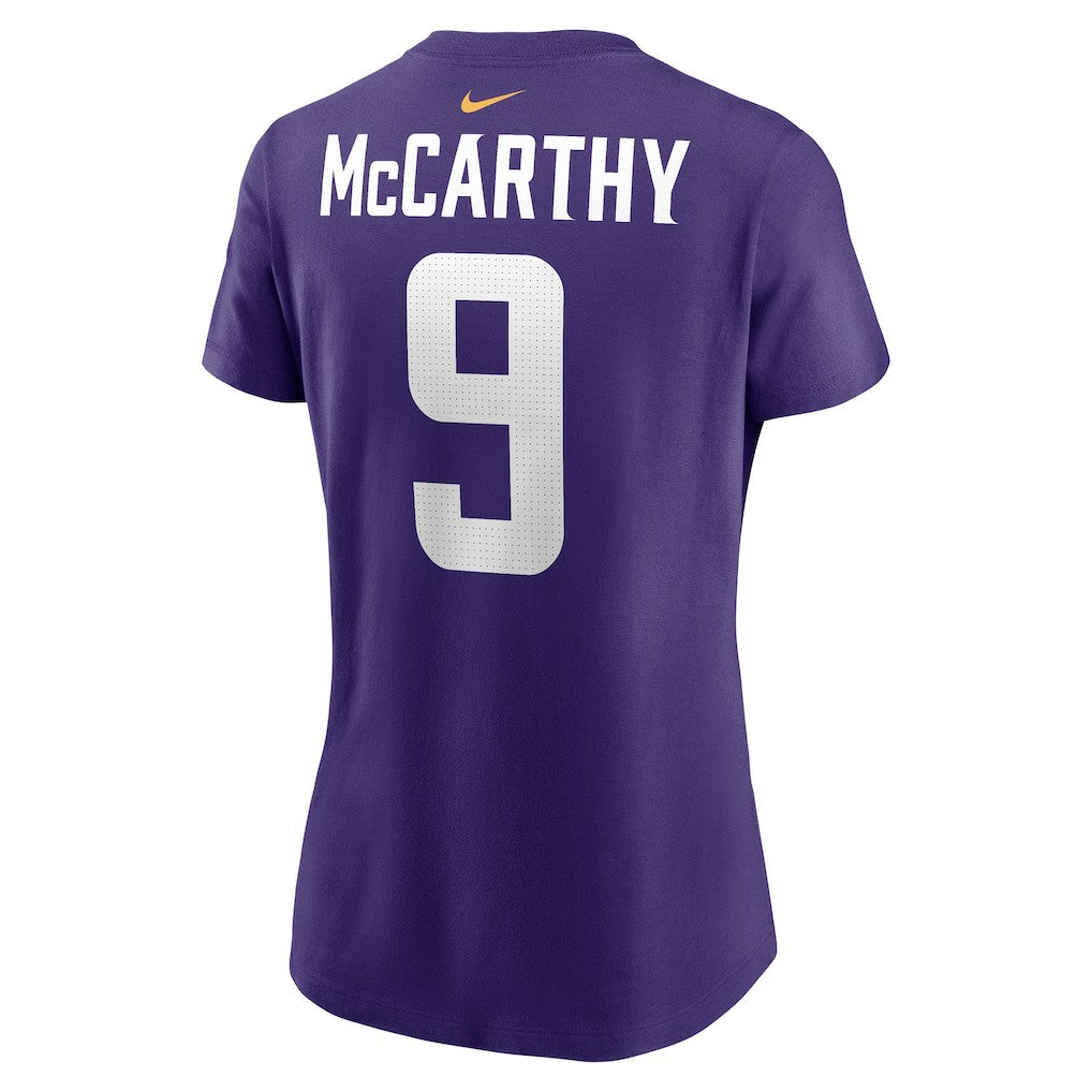 J.J. McCarthy Minnesota Vikings Women's Name & Number T-Shirt - Purple T-shirts