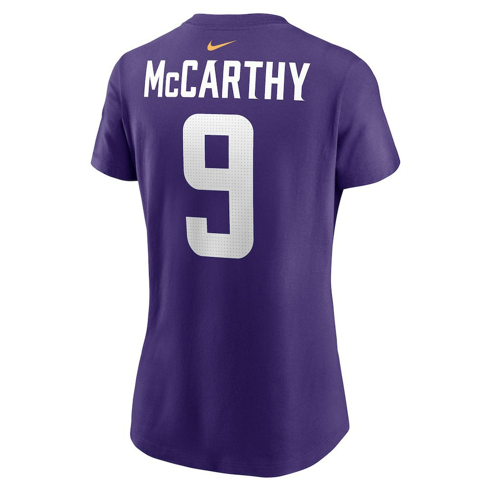 J.J. McCarthy Minnesota Vikings Women's Name & Number T-Shirt - Purple T-shirts