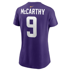 J.J. McCarthy Minnesota Vikings Women's Name & Number T-Shirt - Purple T-shirts