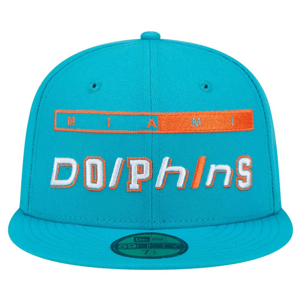 Miami Dolphins New Era Ransom 59FIFTY Fitted Hat - Aqua Hats
