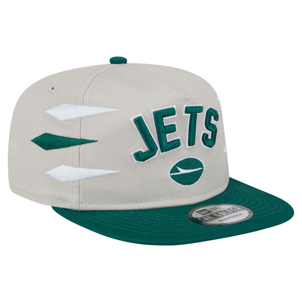 New York Jets New Era Athletic Golfer Snapback Hat - Stone/Green Hats
