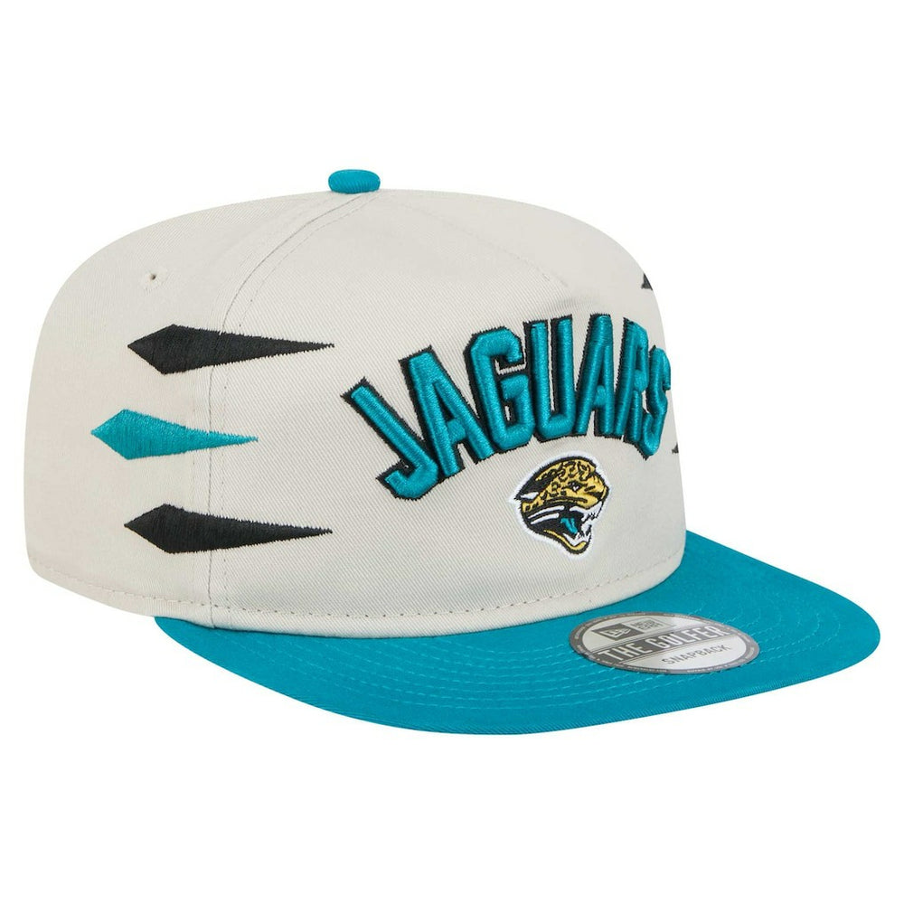 Jacksonville Jaguars New Era Athletic Golfer Snapback Hat - Stone/Teal Hats