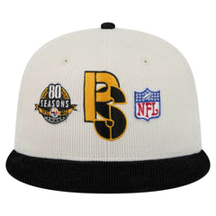 Pittsburgh Steelers New Era Corduroy 59FIFTY Fitted Hat - Cream/Black Hats