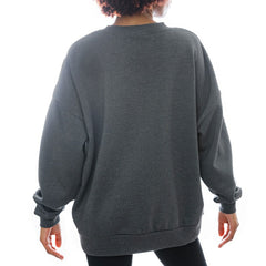 New York Jets Gameday Couture Women's Oversized Long Weekend Premium Fleece Drop Shoulder Pullover Sweatshirt - Charcoal Pullover