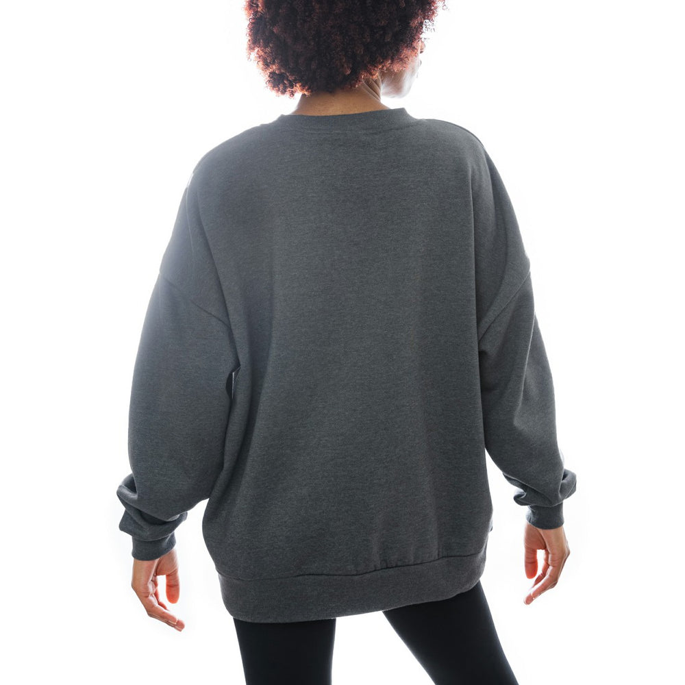 Houston Texans Gameday Couture Women's Oversized Long Weekend Premium Fleece Drop Shoulder Pullover Sweatshirt - Charcoal Pullover