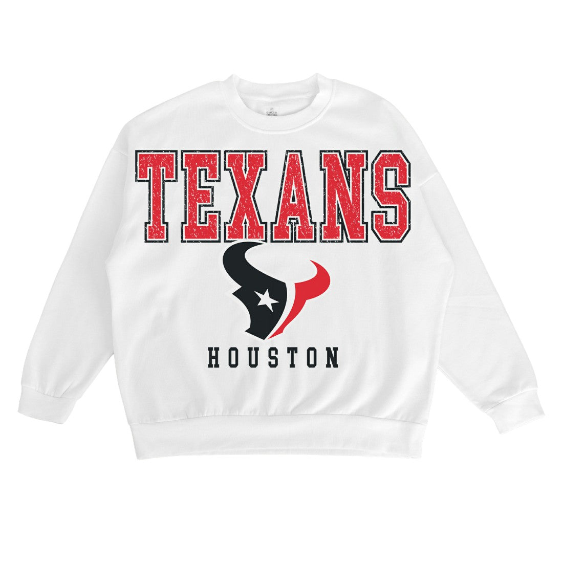 Houston Texans Gameday Couture Women's Sunday Drives Oversized Crewneck Pullover Sweatshirt - White Pullover
