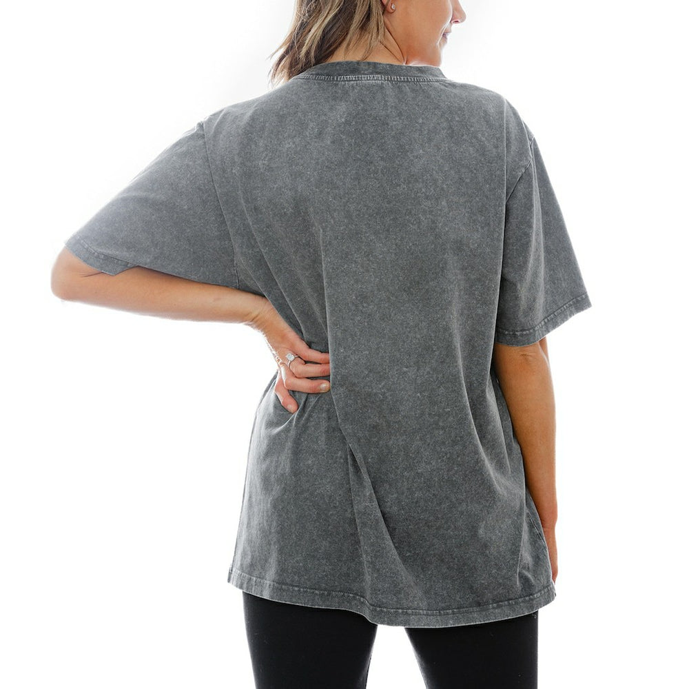 Cleveland Browns Gameday Couture Women's Titan Tackle Relaxed Fit Washed T-Shirt - Gray T-shirts