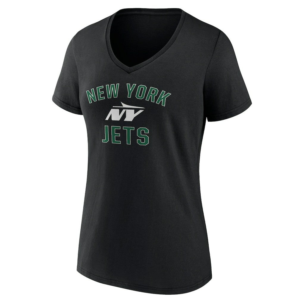 New York Jets Women's Victory Arch V-Neck T-Shirt - Black T-shirts