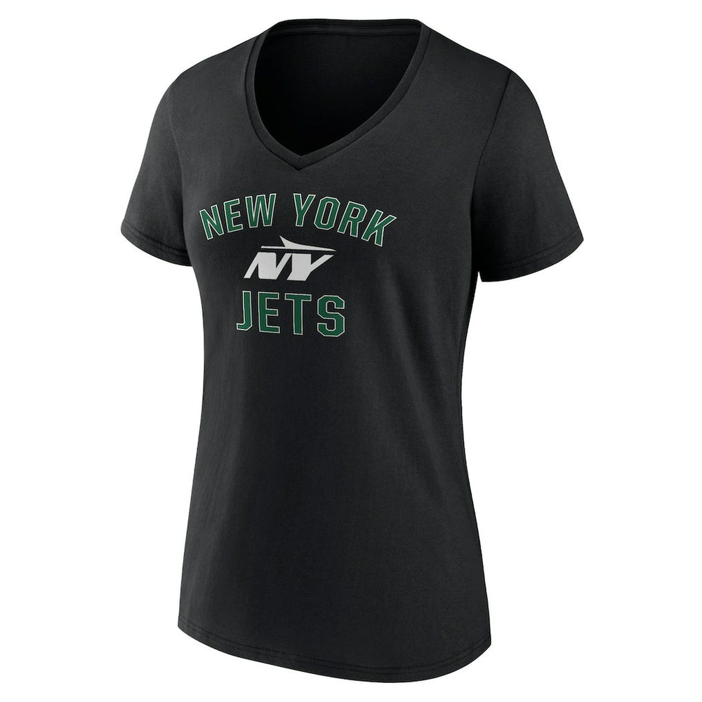 New York Jets Women's Victory Arch V-Neck T-Shirt - Black T-shirts