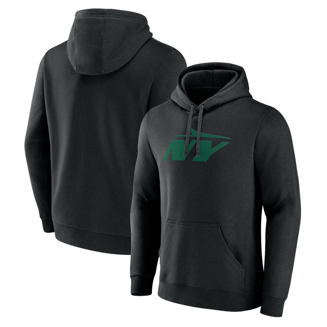 New York Jets Secondary Logo Pullover Hoodie - Black Hoodies