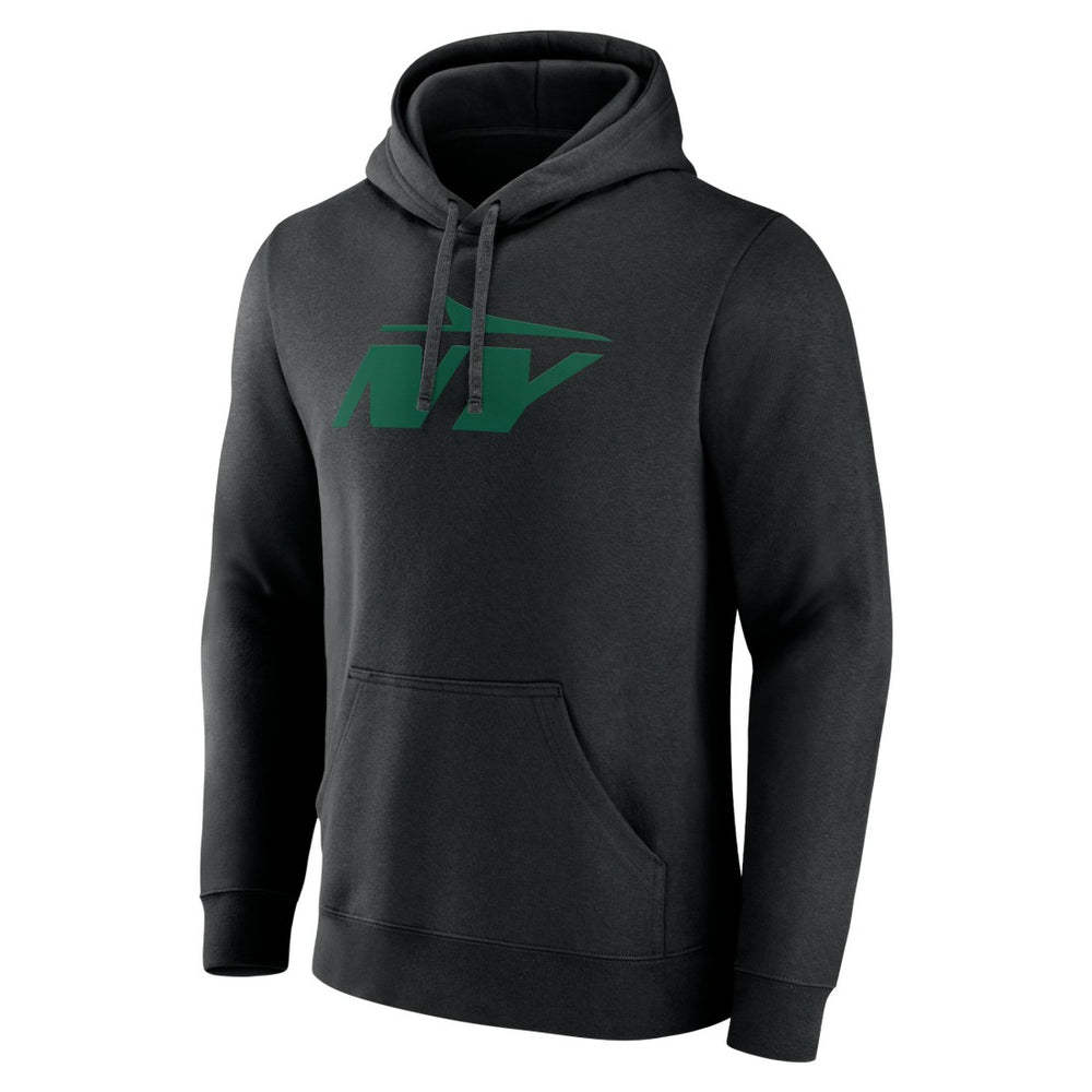 New York Jets Secondary Logo Pullover Hoodie - Black Hoodies