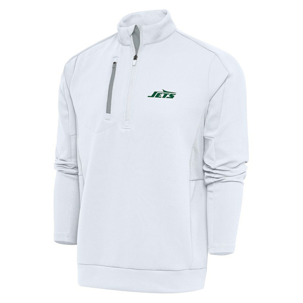 New York Jets Antigua Generation Quarter-Zip Pullover Top - White Pullover