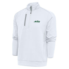 New York Jets Antigua Generation Quarter-Zip Pullover Top - White Pullover