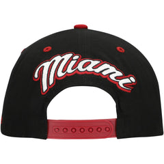 Miami Heat Backside Script Two-Tone Pro Crown Adjustable Hat Black/Red - Mitchell & Ness