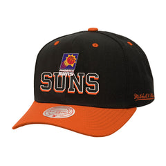 Phoenix Suns Backside Script Two-Tone Pro Crown Adjustable Hat Black/Orange - Mitchell & Ness