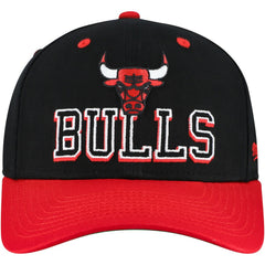 Chicago Bulls Backside Script 2-Tone Pro Crown Adjustable Hat Black/Red - Mitchell & Ness