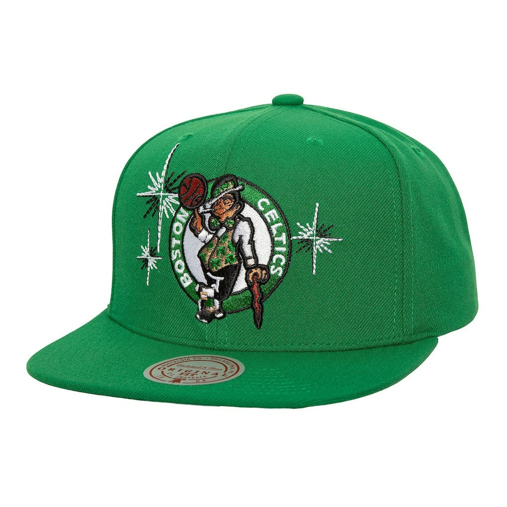 Boston Celtics Starlight Snapback Hat Kelly Green - Mitchell & Ness