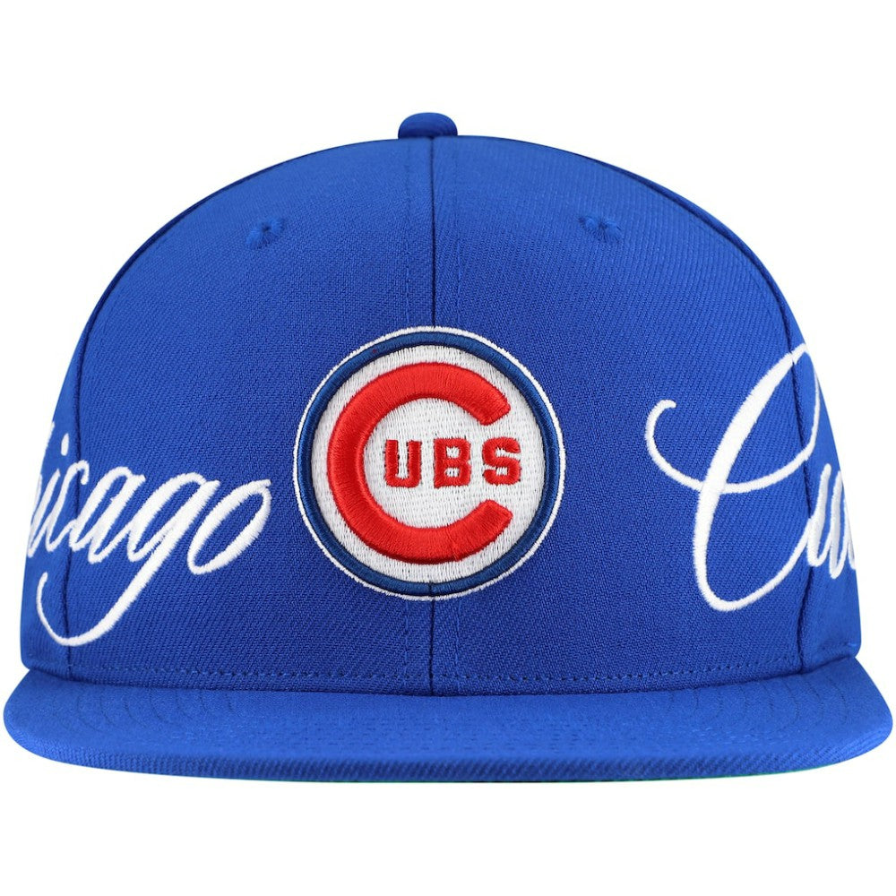 Chicago Cubs Mitchell & Ness Just Don x MLB Lux Script Snapback Hat - Royal Hats