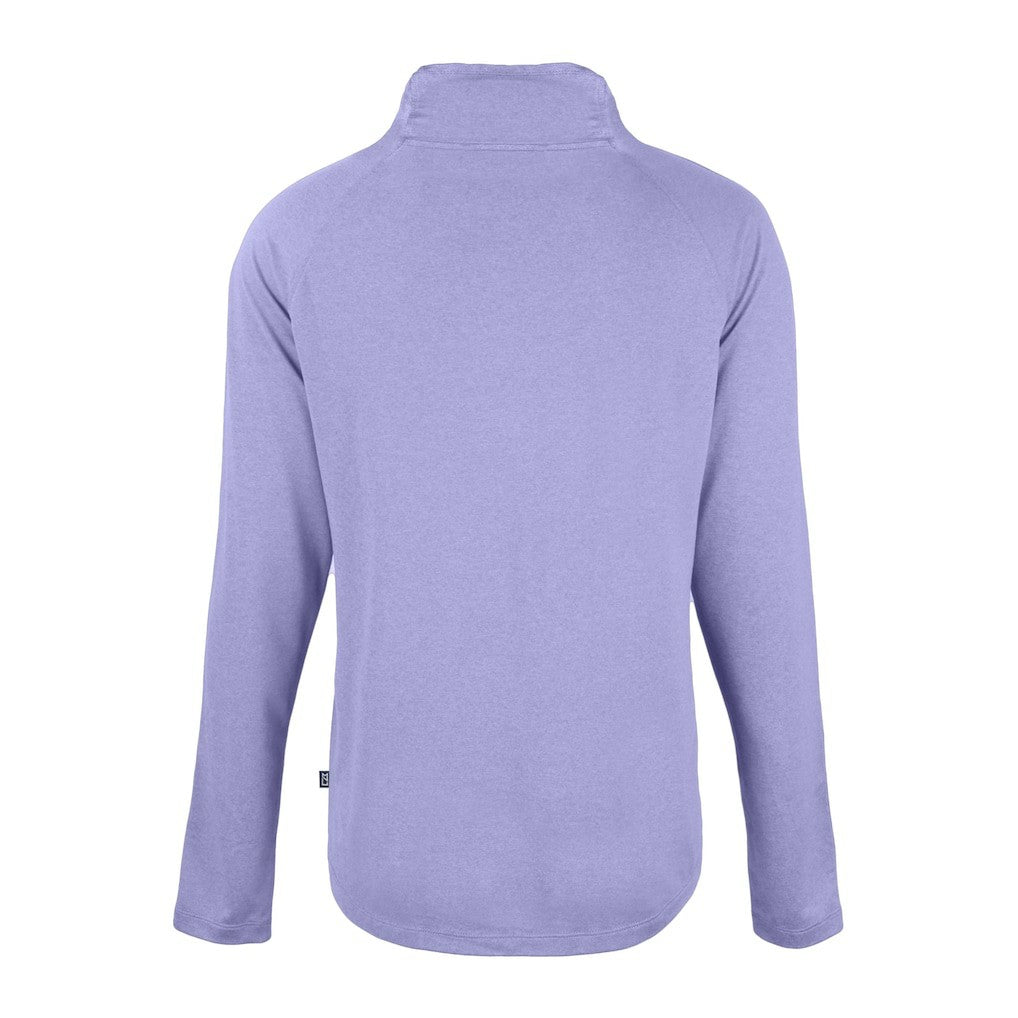 Baltimore Ravens Cutter & Buck Women's Coastline Epic Comfort Eco Recycled Funnel Neck Raglan Pullover Sweatshirt - Lavender Pullover