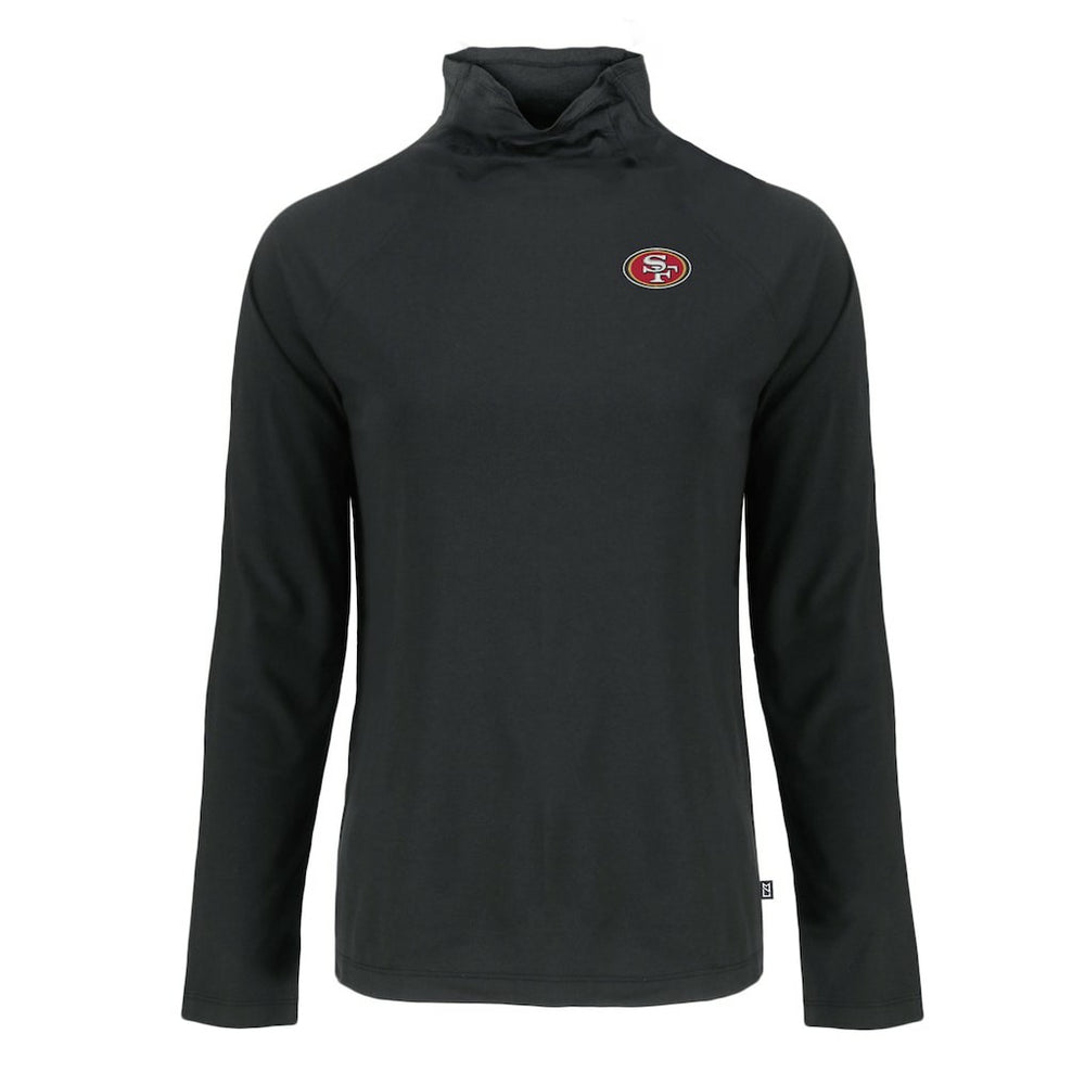 San Francisco 49ers Cutter & Buck Women's Coastline Epic Comfort Eco Recycled Funnel Neck Raglan Pullover Sweatshirt - Black Pullover