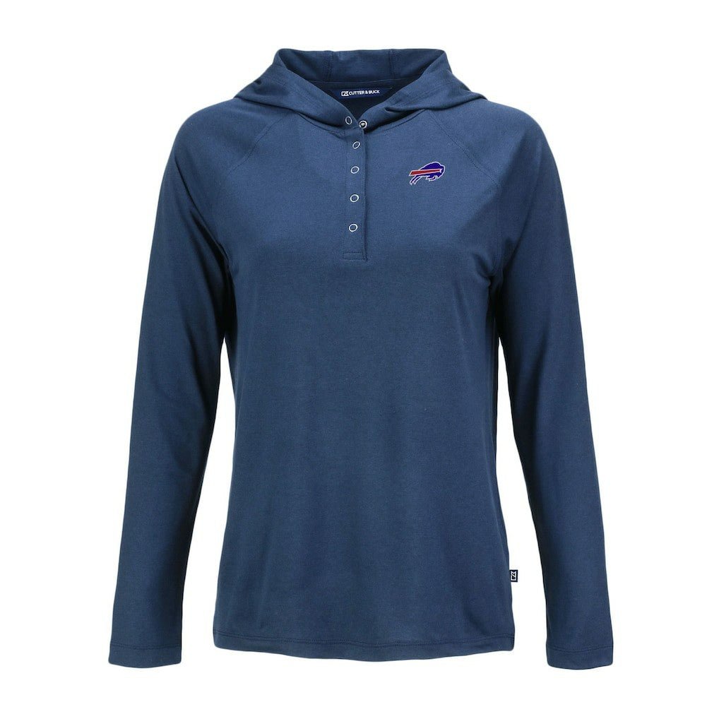Buffalo Bills Cutter & Buck Women's Coastline Epic Comfort Eco Recycled Raglan Pullover Hoodie - Navy Hoodies
