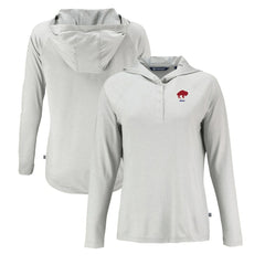 Buffalo Bills Cutter & Buck Women's Historic Coastline Epic Comfort Eco Recycled Raglan Pullover Hoodie - Gray Hoodies