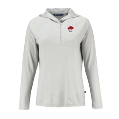 Buffalo Bills Cutter & Buck Women's Historic Coastline Epic Comfort Eco Recycled Raglan Pullover Hoodie - Gray Hoodies