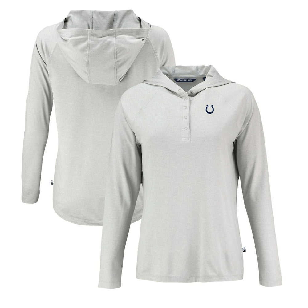 Indianapolis Colts Cutter & Buck Women's Coastline Epic Comfort Eco Recycled Raglan Pullover Hoodie - Gray Hoodies