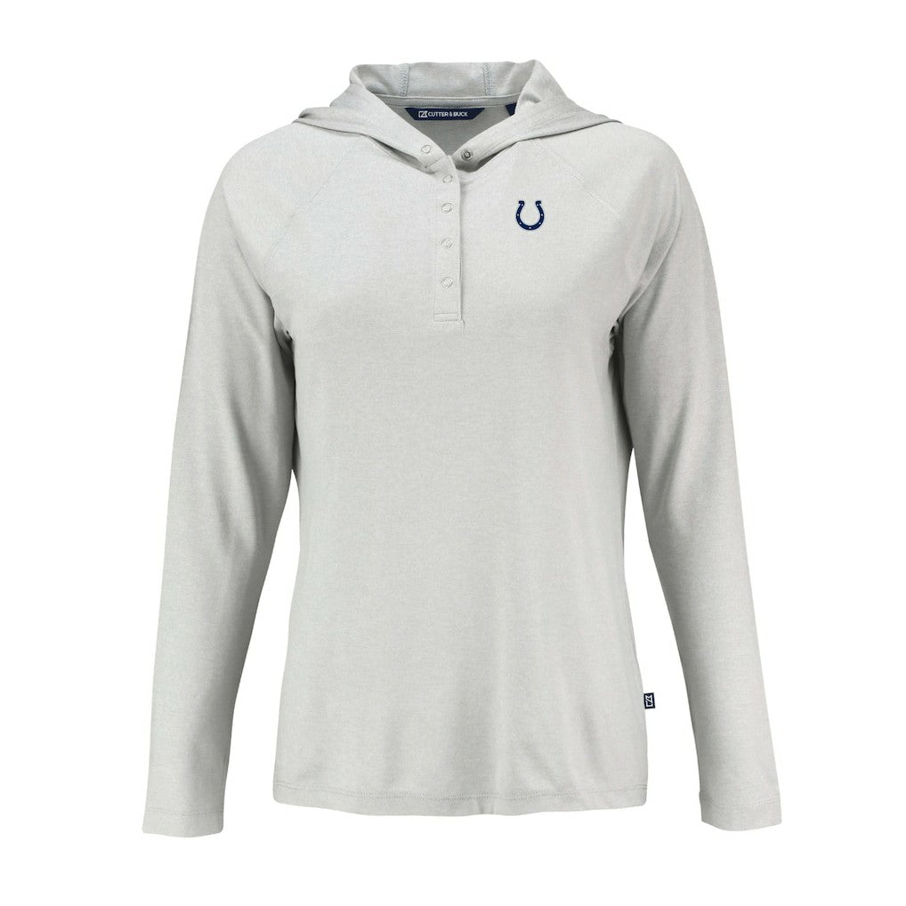 Indianapolis Colts Cutter & Buck Women's Coastline Epic Comfort Eco Recycled Raglan Pullover Hoodie - Gray Hoodies