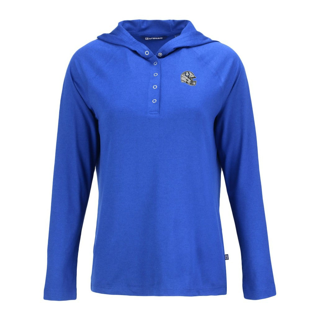 Indianapolis Colts Cutter & Buck Women's Coastline Epic Comfort Eco Recycled Raglan Pullover Hoodie - Royal Hoodies