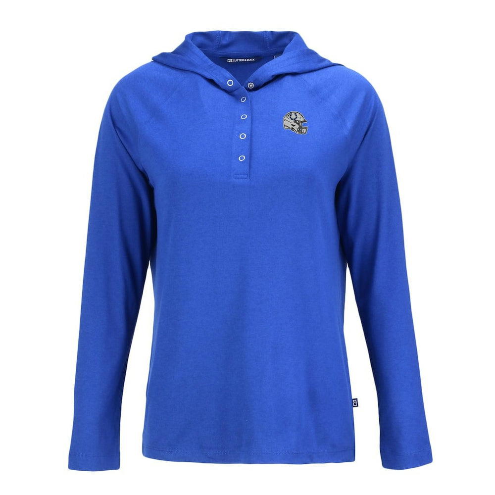 Indianapolis Colts Cutter & Buck Women's Coastline Epic Comfort Eco Recycled Raglan Pullover Hoodie - Royal Hoodies