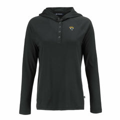 Jacksonville Jaguars Cutter & Buck Women's Coastline Epic Comfort Eco Recycled Raglan Pullover Hoodie - Black Hoodies