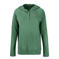 Green Bay Packers Cutter & Buck Women's Coastline Epic Comfort Eco Recycled Raglan Pullover Hoodie - Hunter Green Hoodies