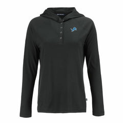 Detroit Lions Cutter & Buck Women's Coastline Epic Comfort Eco Recycled Raglan Pullover Hoodie - Black Hoodies