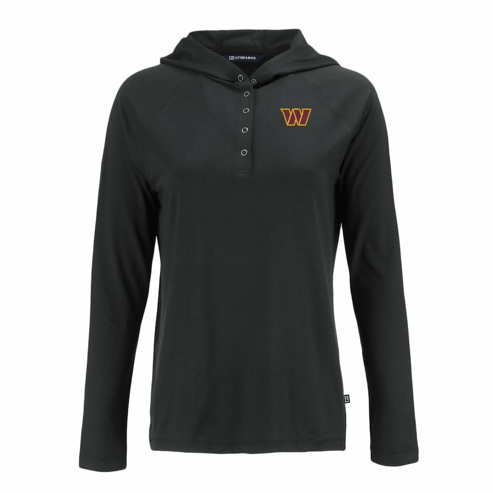 Washington Commanders Cutter & Buck Women's Coastline Epic Comfort Eco Recycled Raglan Pullover Hoodie - Black Hoodies
