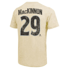 Nathan MacKinnon Colorado Avalanche Majestic Threads Dynasty Name & Number Tri-Blend T-Shirt - Cream | US 201556940