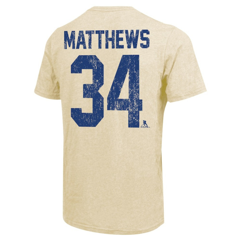 Auston Matthews Toronto Maple Leafs Majestic Threads Dynasty Name & Number Tri-Blend T-Shirt - Cream | US 201556941