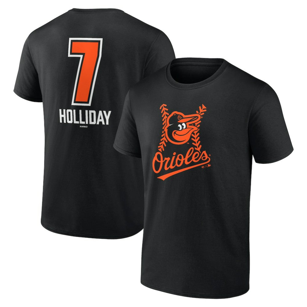Jackson Holliday Baltimore Orioles Fastball Player Name & Number T-Shirt - Black T-shirts