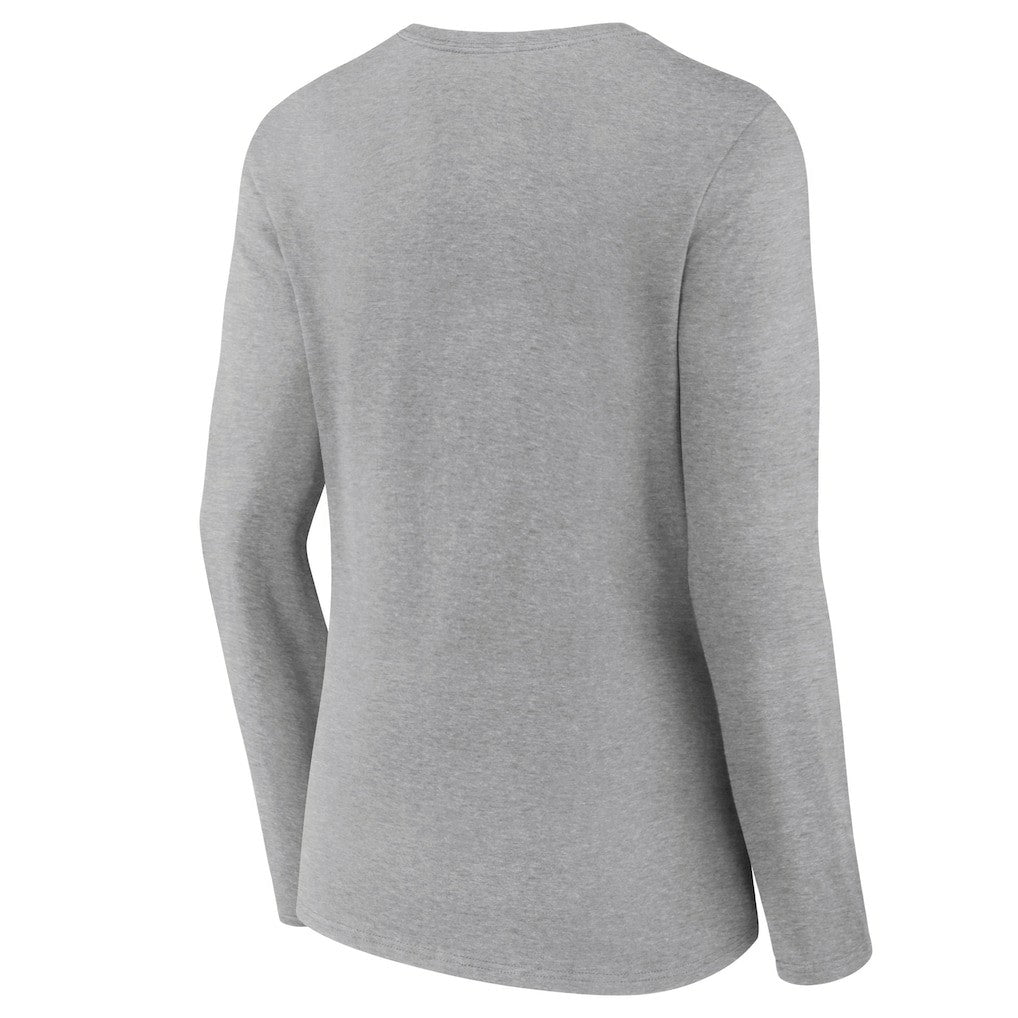 Cleveland Browns Women's Primary Logo Long Sleeve V-Neck T-Shirt - Gray T-shirts