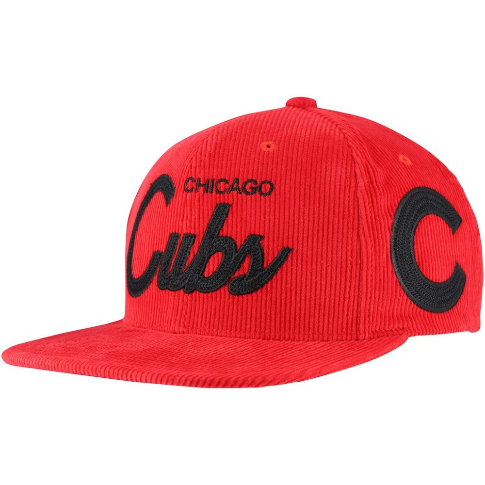 Mitchell & Ness  Chicago Cubs Male Adult Corduroy Snapback Hat - Red Hats