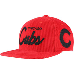 Mitchell & Ness  Chicago Cubs Male Adult Corduroy Snapback Hat - Red Hats
