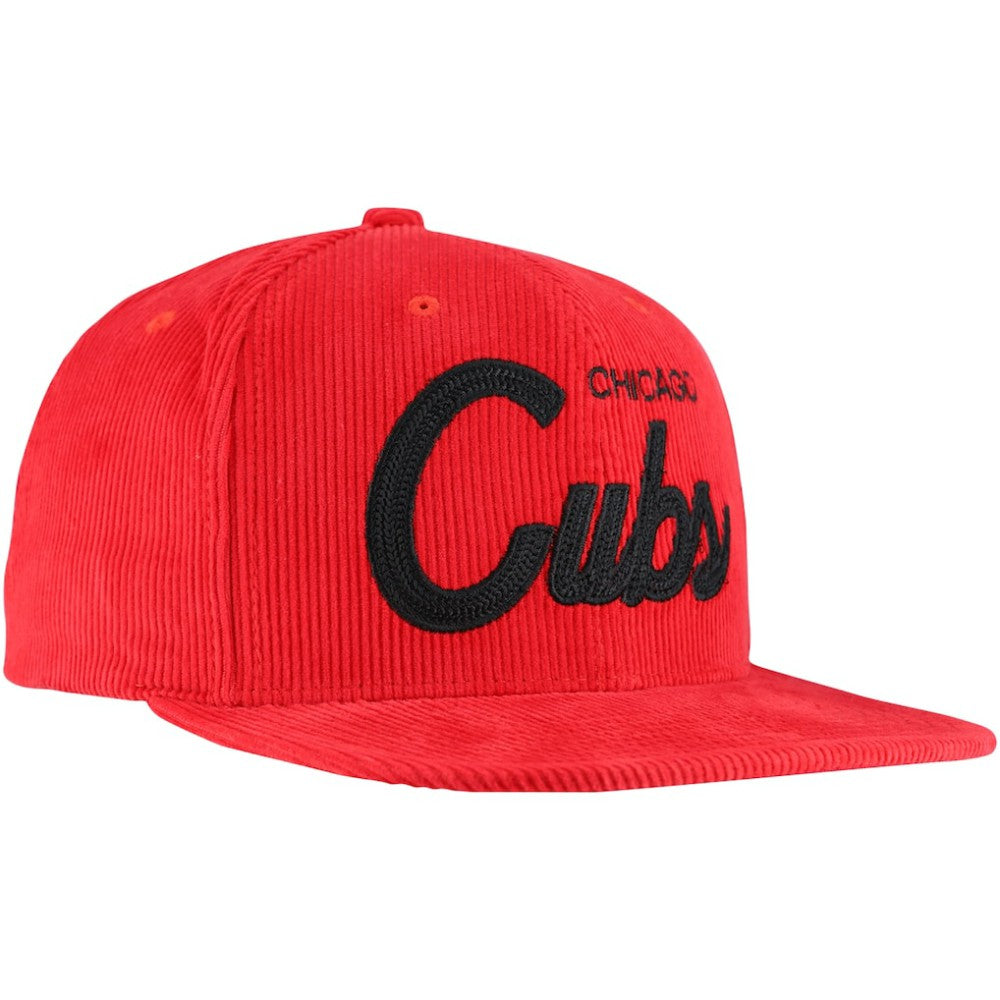 Mitchell & Ness  Chicago Cubs Male Adult Corduroy Snapback Hat - Red Hats