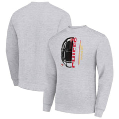Kansas City Chiefs Starter Half Helmet Team Graphic Tri-Blend Fleece Pullover Sweatshirt - Heather Gray Pullover