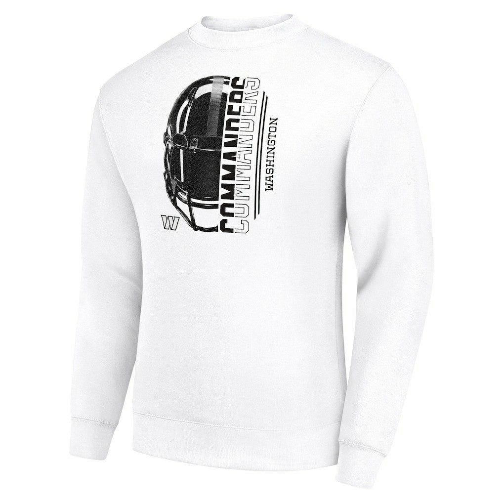 Washington Commanders Starter Half Helmet Team Graphic Tri-Blend Fleece Pullover Sweatshirt - White Pullover