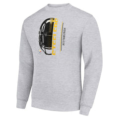 Pittsburgh Steelers Starter Half Helmet Team Graphic Tri-Blend Fleece Pullover Sweatshirt - Heather Gray Pullover