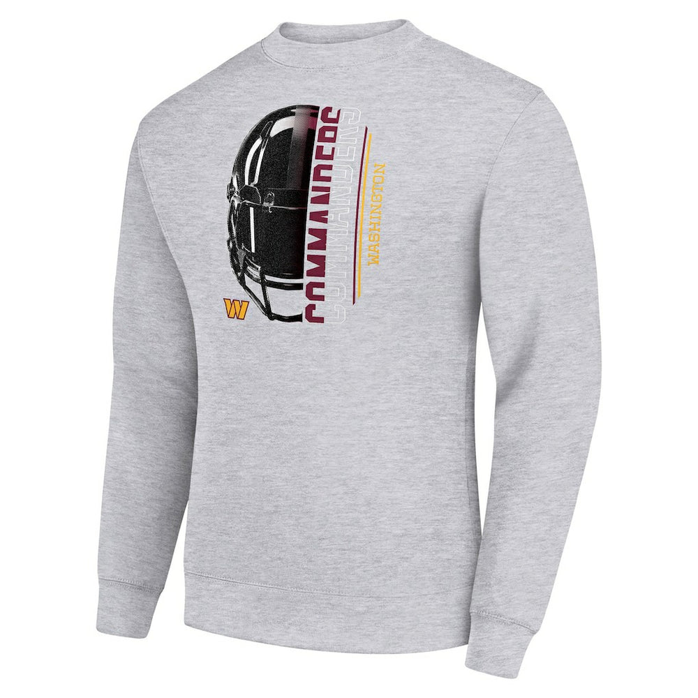 Washington Commanders Starter Half Helmet Team Graphic Tri-Blend Fleece Pullover Sweatshirt - Heather Gray Pullover