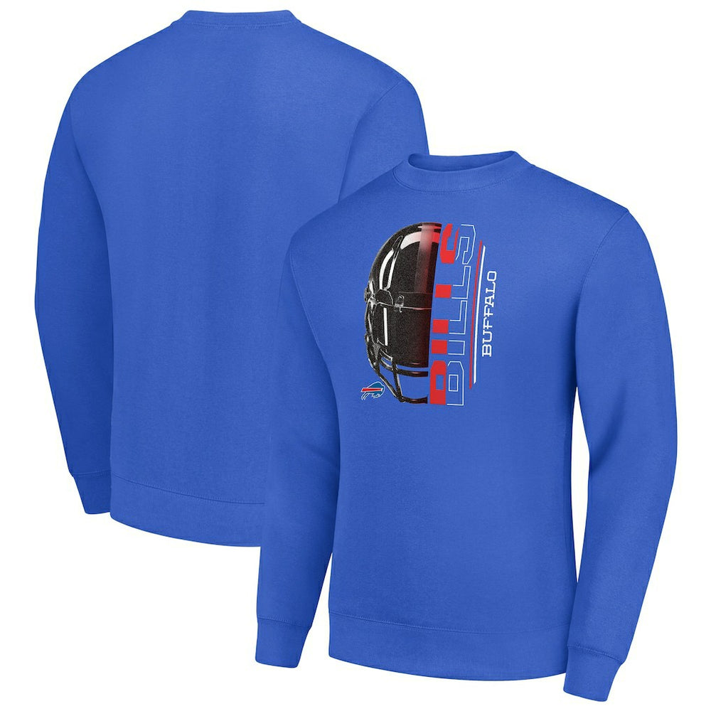 Buffalo Bills Starter Half Helmet Team Graphic Tri-Blend Fleece Pullover Sweatshirt - Royal Pullover